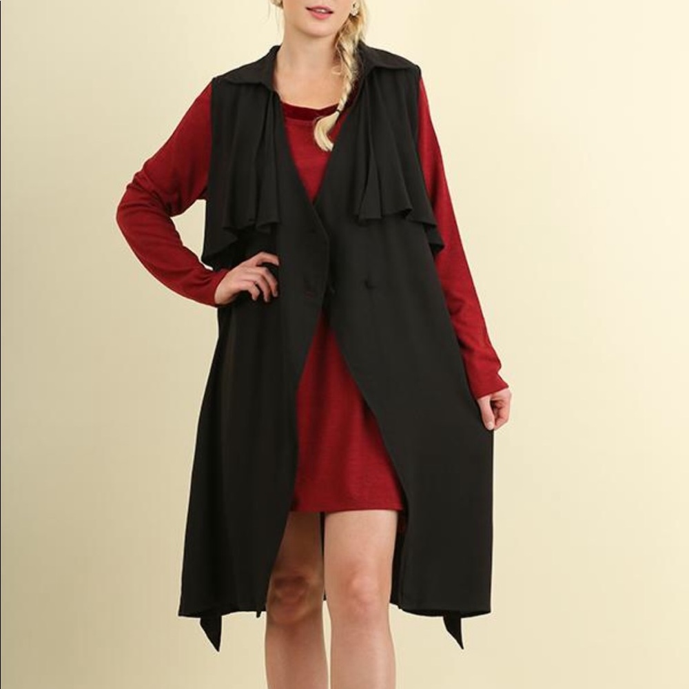 Plus Umgee Double Breasted Vest Dress